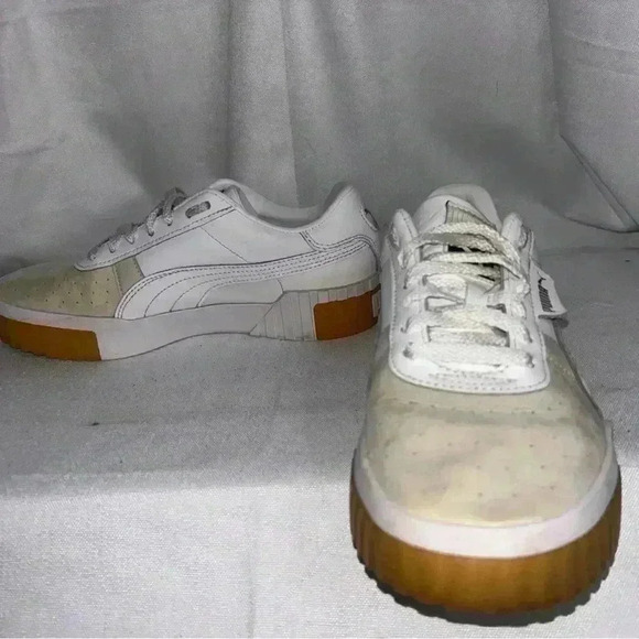 Puma Cali Exotic White And Cream Sneakers 369653-01 Women's Size 8 Great Condt. - Picture 3 of 11